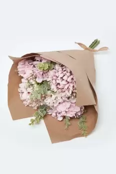 Image of Pom & Daisy Pink Artificial Bouquet in Brown Paper
