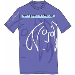 Image of John Lennon Tee Shirt: Give Peace a Chance Lilac: XXL