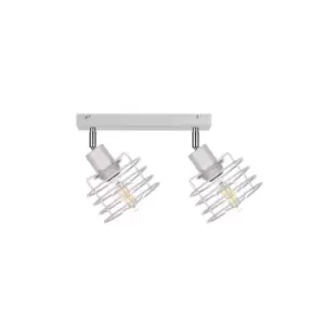 Image of Viva Twin Ceiling Spotlight White, 50cm, 2x E27