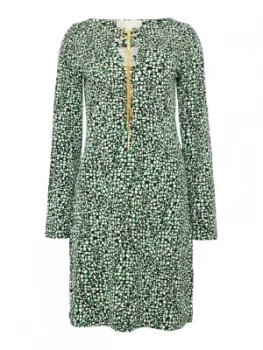 Image of Michael Kors Lace up border reptile print dress Multi Coloured