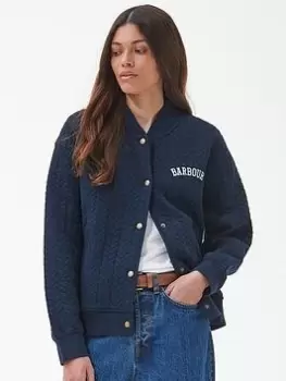 Image of Barbour Chesil Bomber Jacket - Navy, Size 16, Women