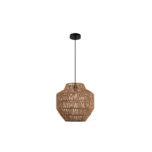 Image of Xanthi Wire Pendent Lamp E27 Max 40W Paper Rope Brown