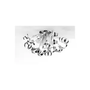 Image of Zoe Ribbon 5 Light Semi Flush Ceiling Light, Chrome