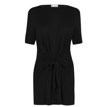 Image of Linea Linea Smart Casual Top with Tie Detail - Black