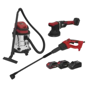 Image of Sealey 20V SV20 Series Cordless Car Valeting Combo Kit