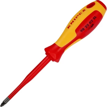 Image of Knipex 98 25 02 SL VDE Pozidriv Screwdriver PZ 2 x 100mm - Slim