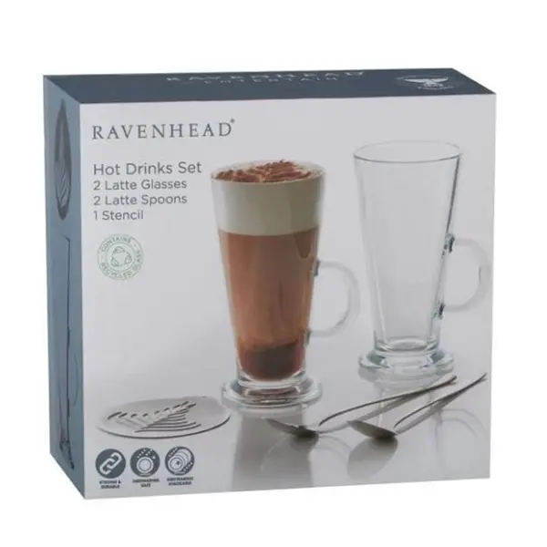 Image of Ravenhead 2 Pack Hot Drinks Set - Clear One Size