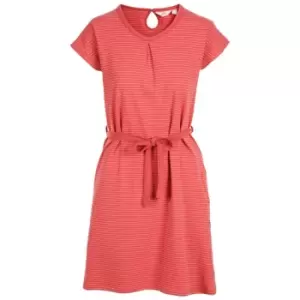 Image of Trespass Womens/Ladies Lidia Round Neck Cotton Dress (XL) (Rhubarb Stripe)
