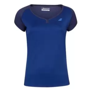 Image of Babolat Poly Cap Sleeve T Shirt Womens - Blue