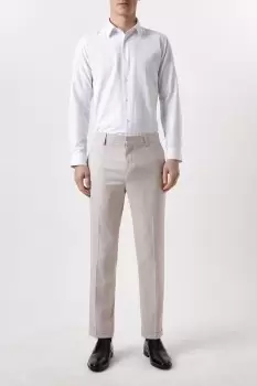 Image of Slim Fit Pink Slub Suit Trousers