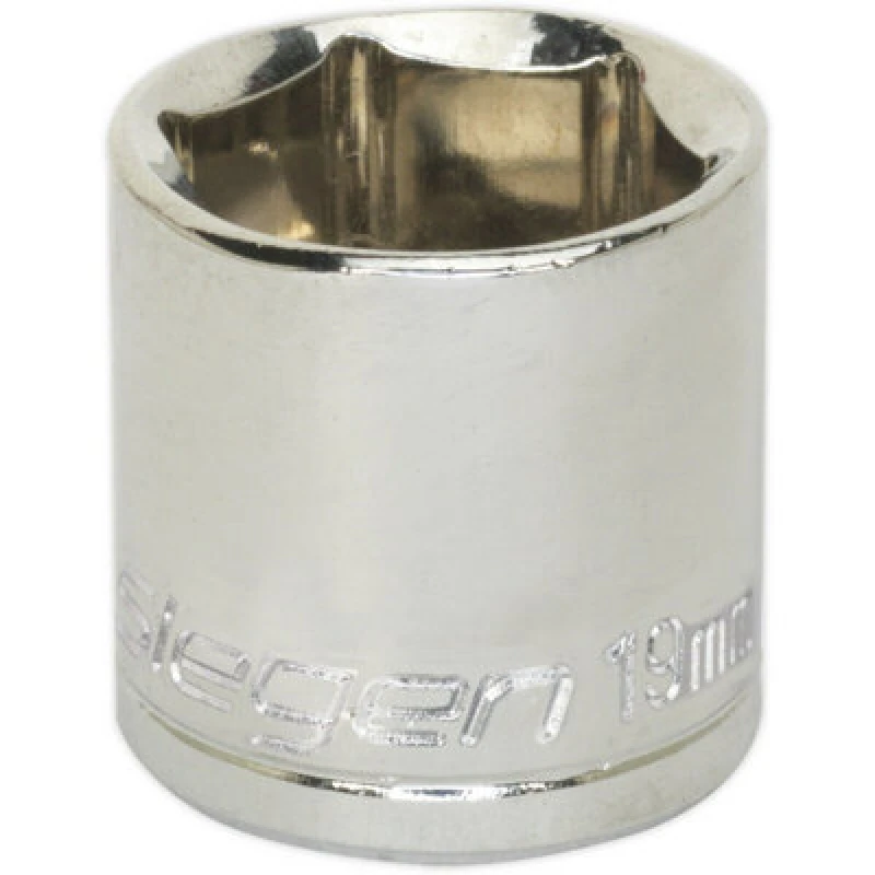 Image of Loops 19mm Chrome Plated Drive Socket - 3/8" Square Drive - High Grade Carbon Steel Metallics