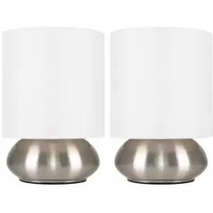 Image of Minisun - 2 x Modern Touch Table Lamps - Cream