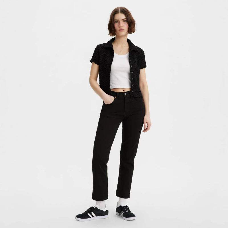 Image of Levis 501 Crop Jeans Black Sprout 09 female 26 L30