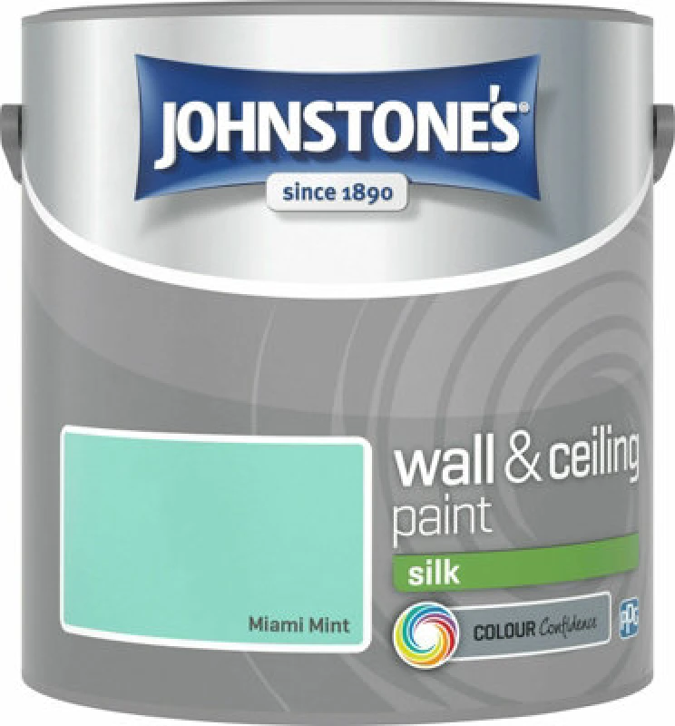 Image of Johnstone's Wall & Ceilings Silk Miami Mint Paint - 2.5L
