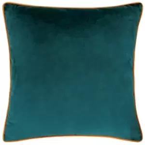 Image of Meridian Velvet Cushion Teal/Tiger, Teal/Tiger / 55 x 55cm / Polyester Filled