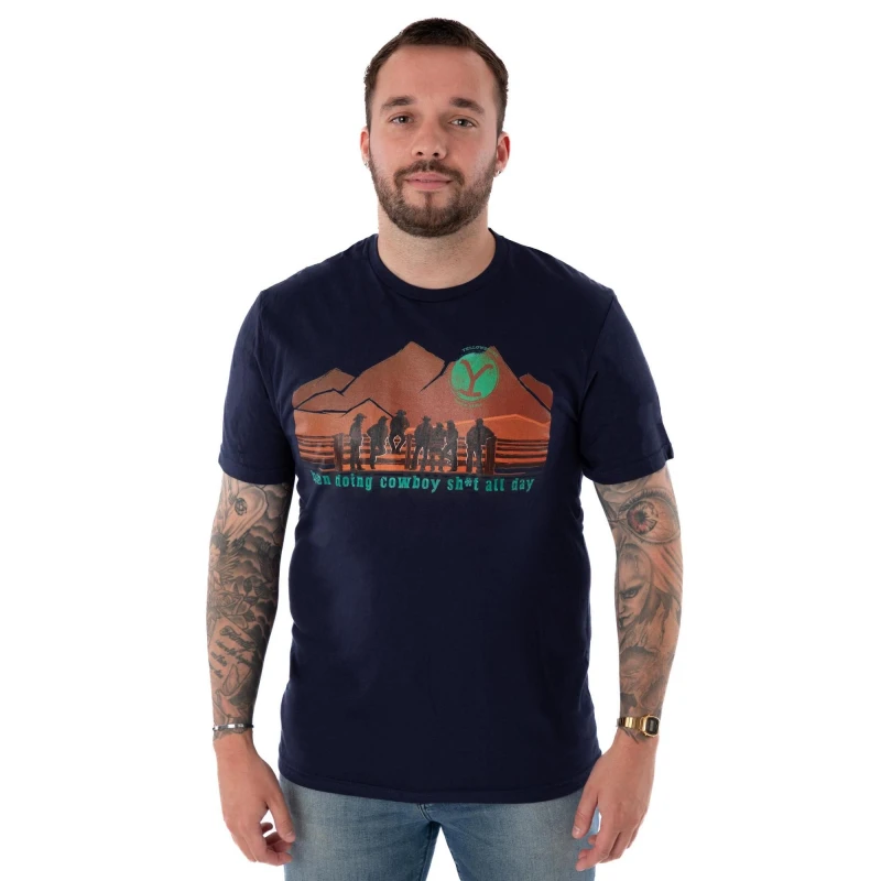 Image of (XX-Large) Yellowstone Short Sleeved T-Shirt (Mens Blue)