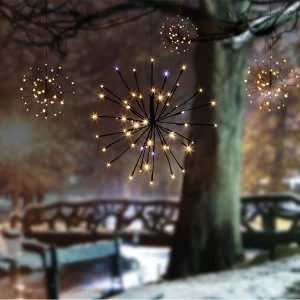 Image of Premier Decorations Ltd 45cm 4 Piece Sparkle Ball Light - Brown