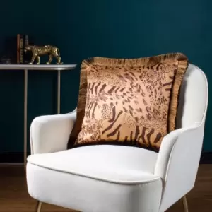 Image of Farrah Fringed Cushion Sand, Sand / 45 x 45cm / Cover Only