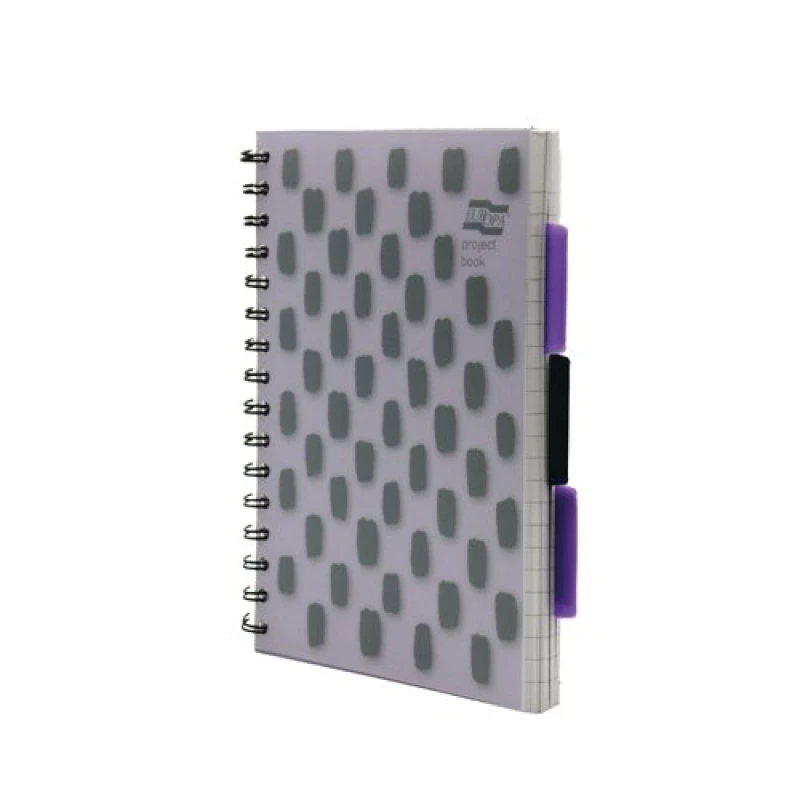 Image of Europa Splash A5 Project Book Wirebound 200 Micro Perforated Pages 80gsm FSC Ruled Paper Punched 4 Holes Purple (Pack 3) - EU1508Z