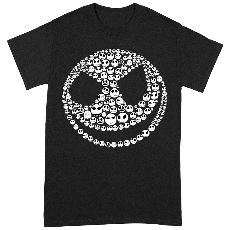 Image of Nightmare Before Christmas Mens Little Heads T-Shirt in Black Size: Small Black Male S
