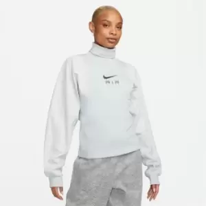Image of Nike Air Womens Corduroy Fleece Top - Silver