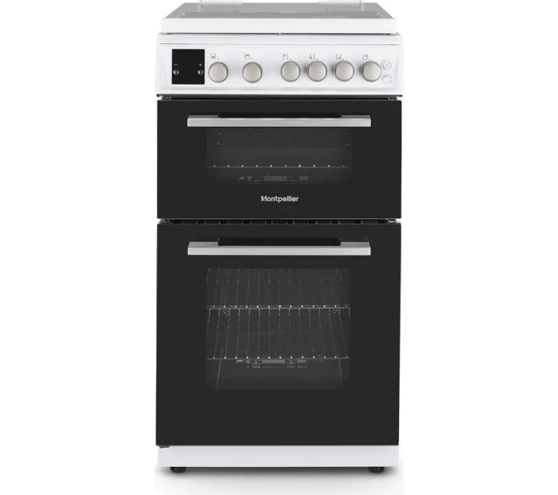Image of Montpellier MDOG50LW 50cm Gas Cooker - White & Silver, White,Silver/Grey,Black 5060617983375