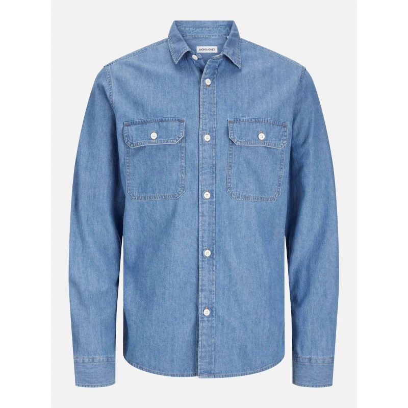 Image of Jack and Jones Travis Shirt Mens Lt Blue Denim male S