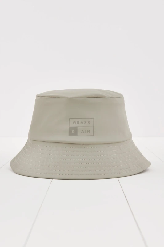 Image of Grass & Air PU Bucket Hat in Grey Size: 1-2 Years Grey Unisex 1-2 Years