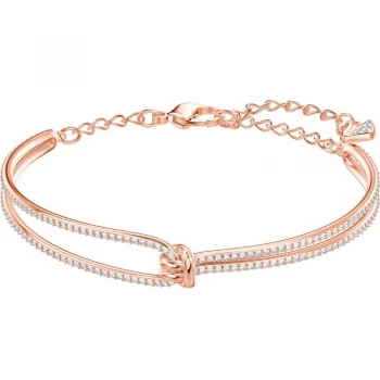 Image of Swarovski Lifelong Rose-Gold Plated White Bangle Jewellery