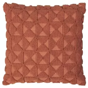 Image of Varma Geometric Cushion Brick, Brick / 45 x 45cm / Polyester Filled
