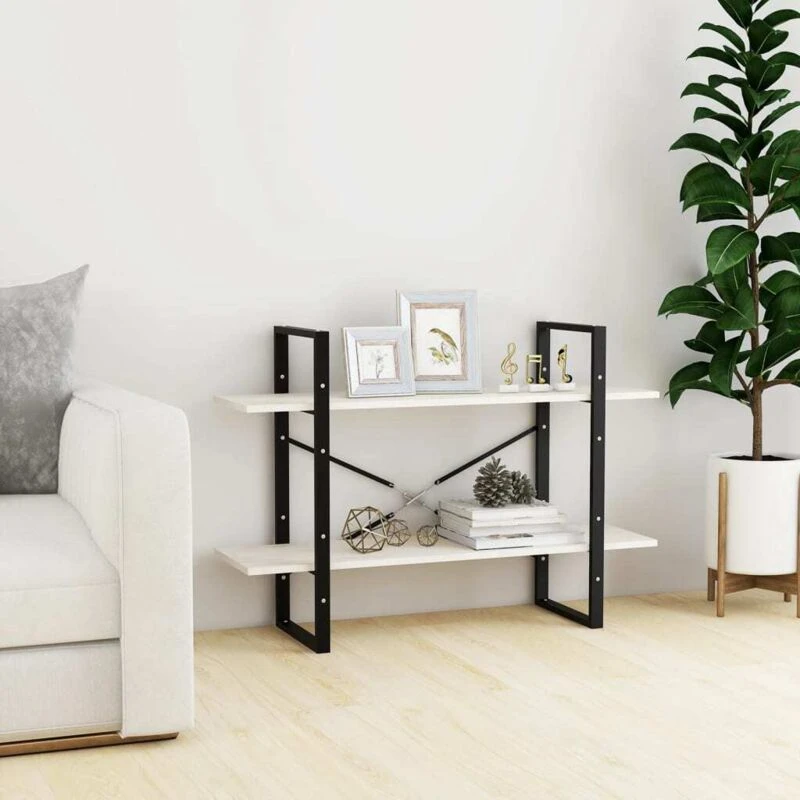 Image of VIDAXL Vidaxl - 2-Tier Book Cabinet White 100x30x70cm Solid Pine Wood 8720286567630