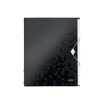 Image of WOW Divider Book Polypropylene 6 Tabbed Dividers A4. Black - Outer Carton of 4