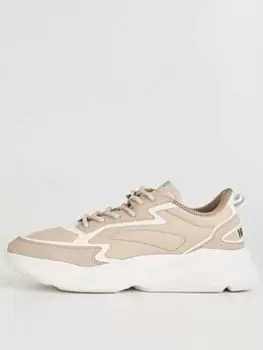 Image of HUGO Leon Runner Trainer - Beige, Beige, Size 4, Women