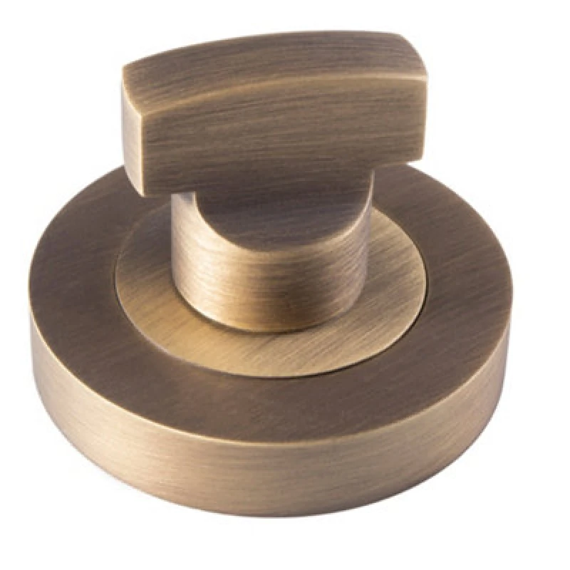 Image of Loops Thumbturn Lock and Release Handle Concealed Fix Round Rose Antique Brass Metallics unisex