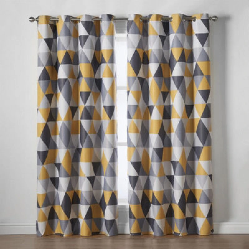 Image of Alan Symonds Malmo 95% Blackout Ring Top Curtains Ochre unisex 168x229cm