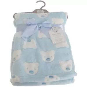 Image of Bear Face Baby Wrap (75 x 100cm) (Blue) - Blue - Snuggle Baby