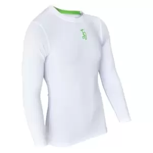 Image of Kookaburra Long Sleeve Base Layer Top Junior Boys - White