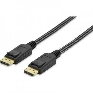 Image of ednet DisplayPort Cable 2m gold plated connectors Black [1x DisplayPort plug - 1x DisplayPort plug]