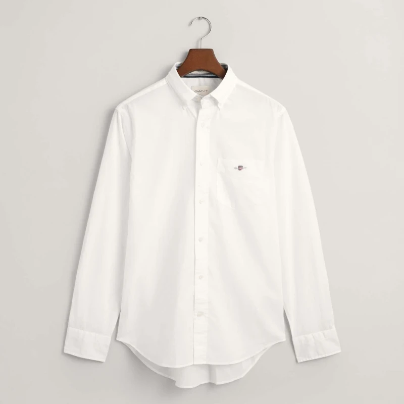 Image of Gant Archive Shield Poplin Shirt - White White S