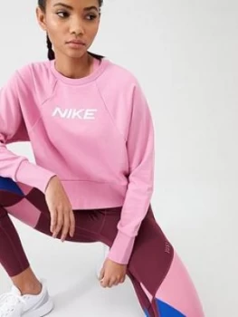 Image of Nike Training Get Fit Logo Sweat Top - Flamingo