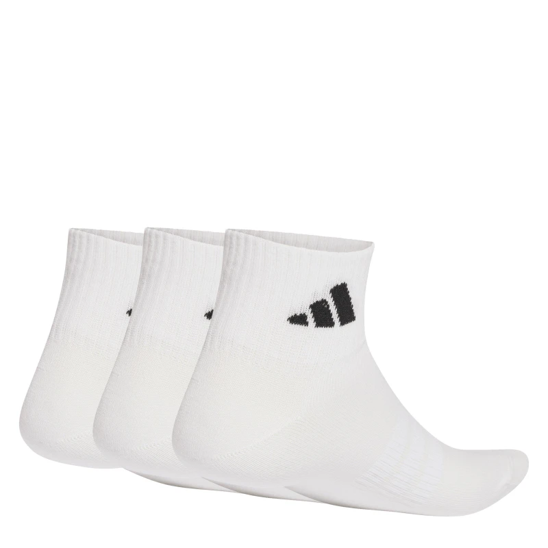 Image of adidas Thin and Light 3pk Ankle Socks Ladies White/Black female 6.5 - 8