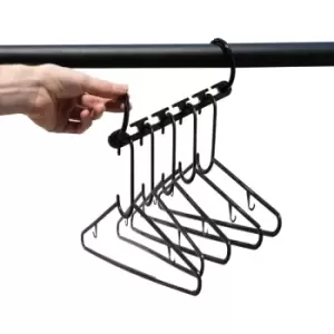 Image of Space Saving Hangers - Pack of 20 Plastic Black - Pukkr