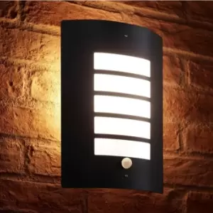 Image of Auraglow Energy Saving Motion Activated PIR Sensor Outdoor Security Wall Light - Black Matte Finish - Warm White [Energy Class A+]