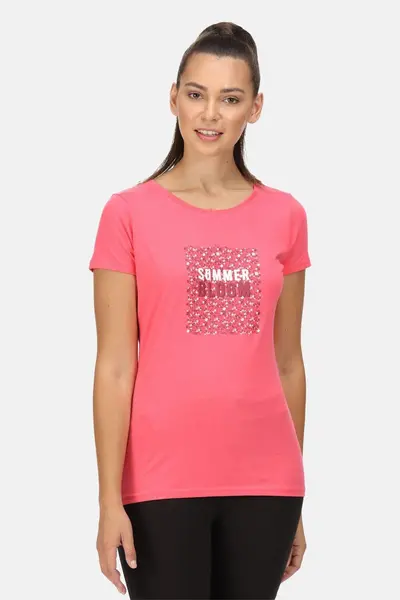 Image of Regatta Coolweave Cotton 'Breezed II' Short Sleeve T-Shirt Pink
