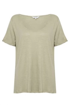 Image of Great Plains Lucy Linen Mix Jersey Tee Sage Green