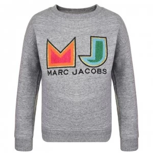 Image of Marc Jacobs Children Girls Logo Sweatshirt - Gris Chine