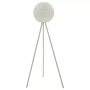 Image of Premier Housewares Mateo Geometric Floor Lamp with Steel Base - White