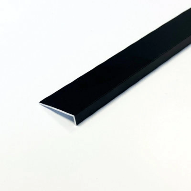 Image of Splashwall Straight Polished Panel End Cap (L)800mm (W)27mm (T)6mm - Matt Black