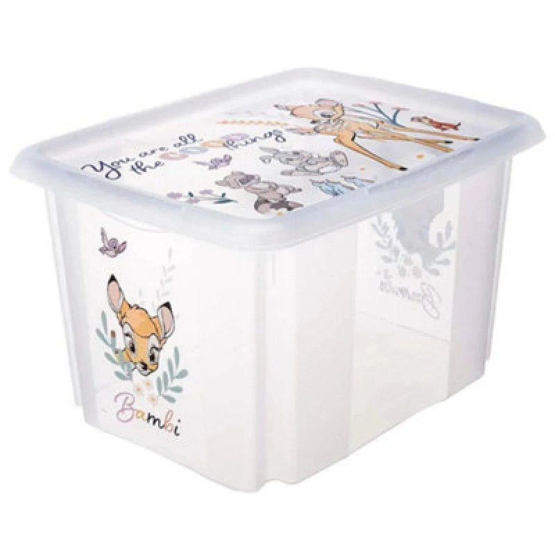Image of Keeeper Bambi Turn Around Stackable Box With Lid 30 Litre Transparent