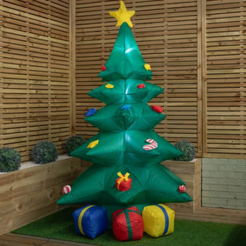 Image of Samuel Alexander 2.4M Tall Light Up Christmas Tree Inflatable With Presents And Leds
